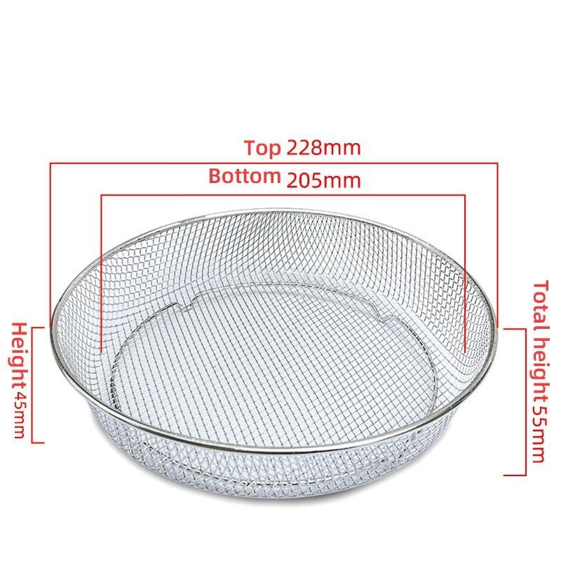 304 Stainless Steel Dried Fruit Mesh Frying Basket Mesh Suitable for Supor Midea Changdi and Joyoung Electric Ovens and Air Fry