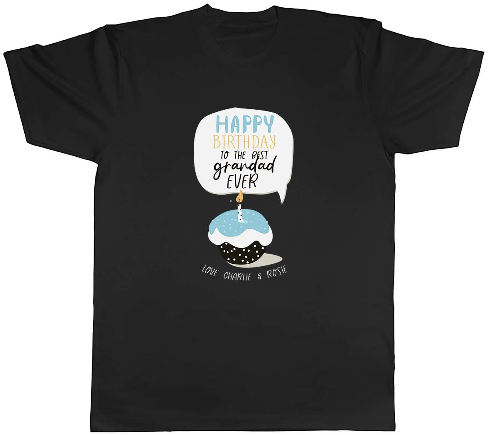 Personalised Happy Birthday To The Best Grandad Ever Men Unisex T-Shirt Tee Gift XXXL