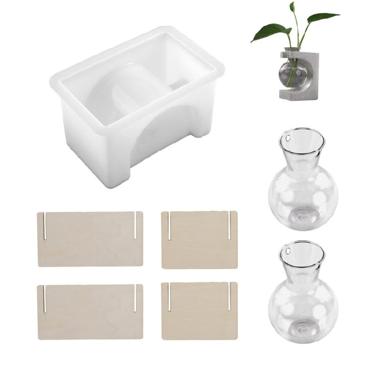 

Flexible Silicone Mold For Handmade Resin Crafts Test Tube Planter Display Rack Rectangular Vase Organiser Mould