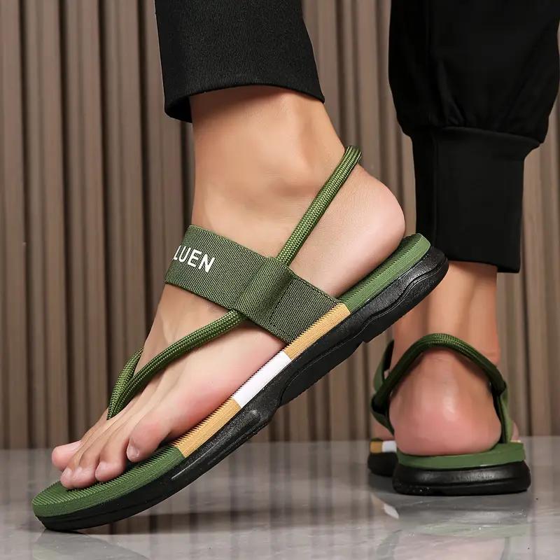 Soft Sole Flip Flops For Men Outdoor Beach Flat Shoes Male Anti-Slips Indoor Home Slippers Ankle Wrap Sandals Cozy Slide
