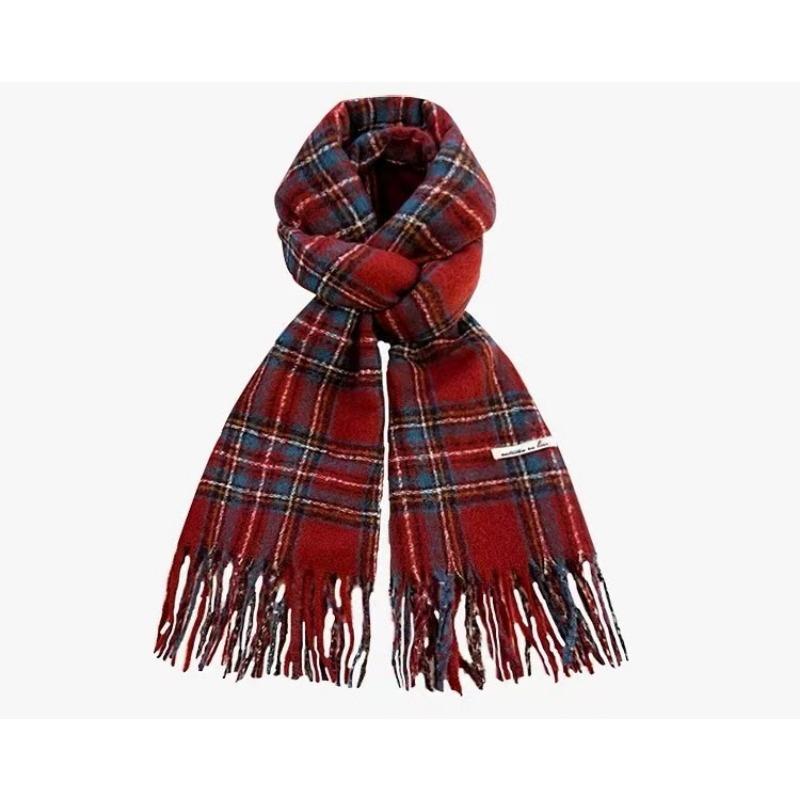 Christmas Scarf Collection Red Scarf Female Autumn and Winter White Student Warm New Scarf Couple Gift