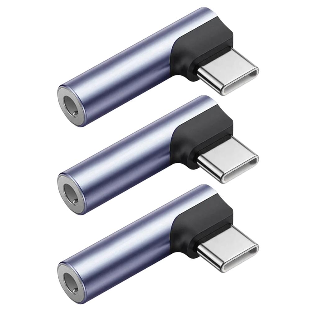 USB Type C To 3.5mm Audio Adapter USB C To 3.5mm Aux Jack Female Right Angle Headphone Converters for IPhone 16 Pro Max Samsung