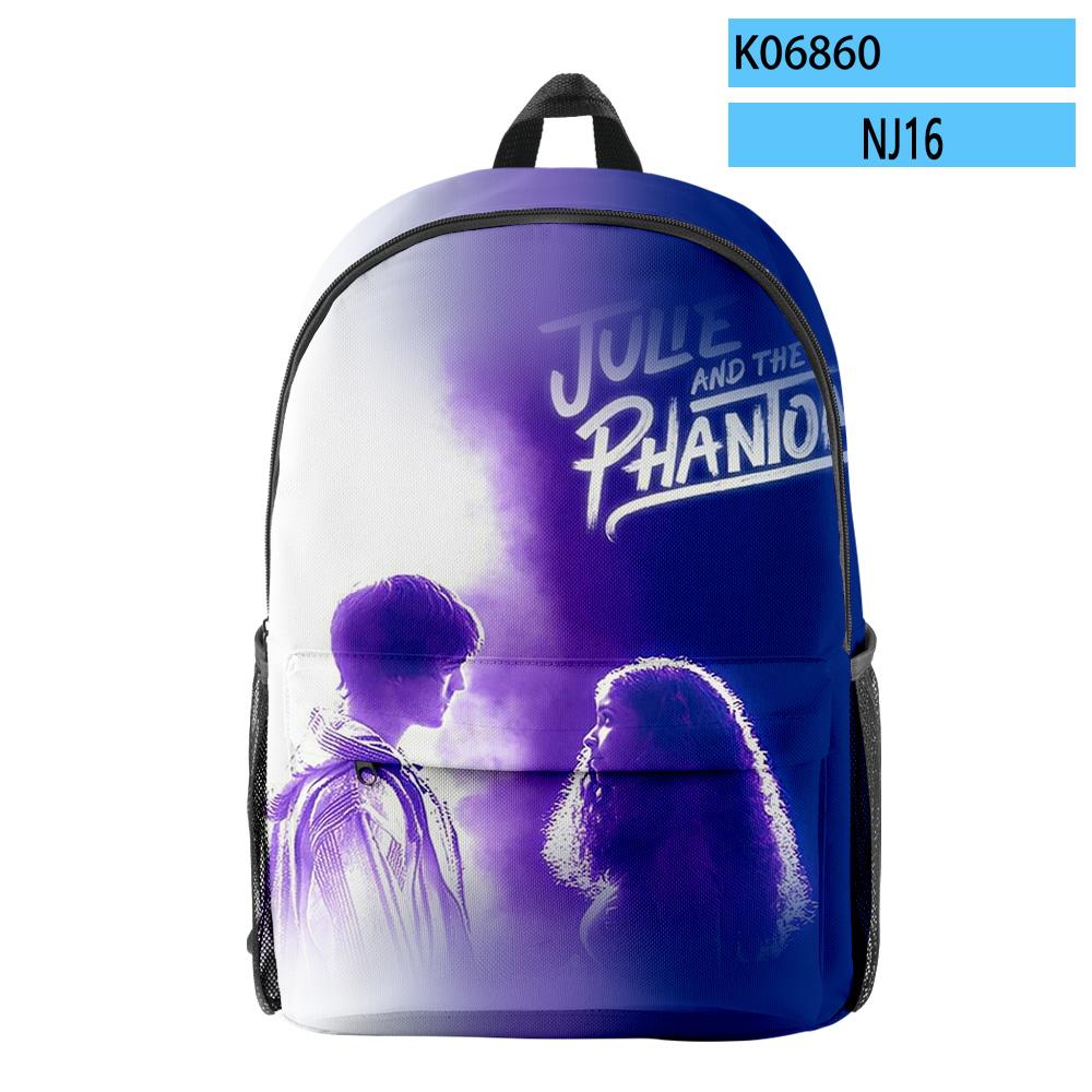 Klassieke Nieuwigheid Julie and the Phantoms 3D Print Schooltassen Unisex Oxford Waterdichte Notitieboek multifunctionele Reistassen