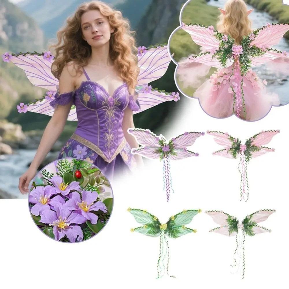 Fantasy Flowers Fairy Wing Vines Adult Size Fancy Dress Leaves Angel Wings Cosplay Costume