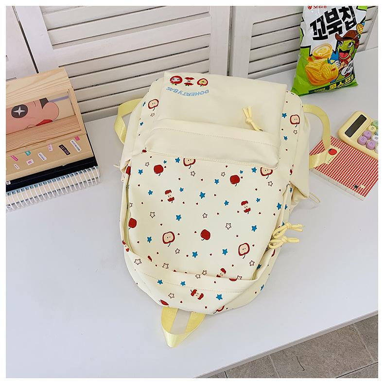Fruit Print Backpack for Girls, Casual Student School Bag, Lightweight Shoulder Backpack for Middle High School