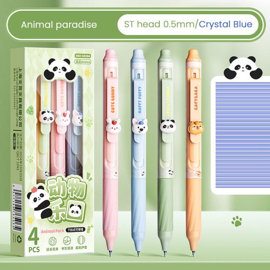 4 Pcs Retractable Erasable Gel Pens 0.5mm Fine Point Blue/Black Ink Refillable Ballpoint Pens for Office School Supplies