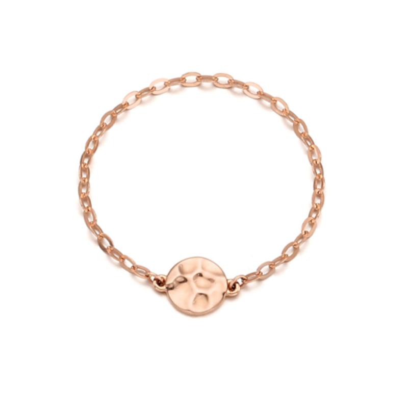 Tirr Lirr 14K Pink Gold Rough Chain Ring TRSK4P21105M-12