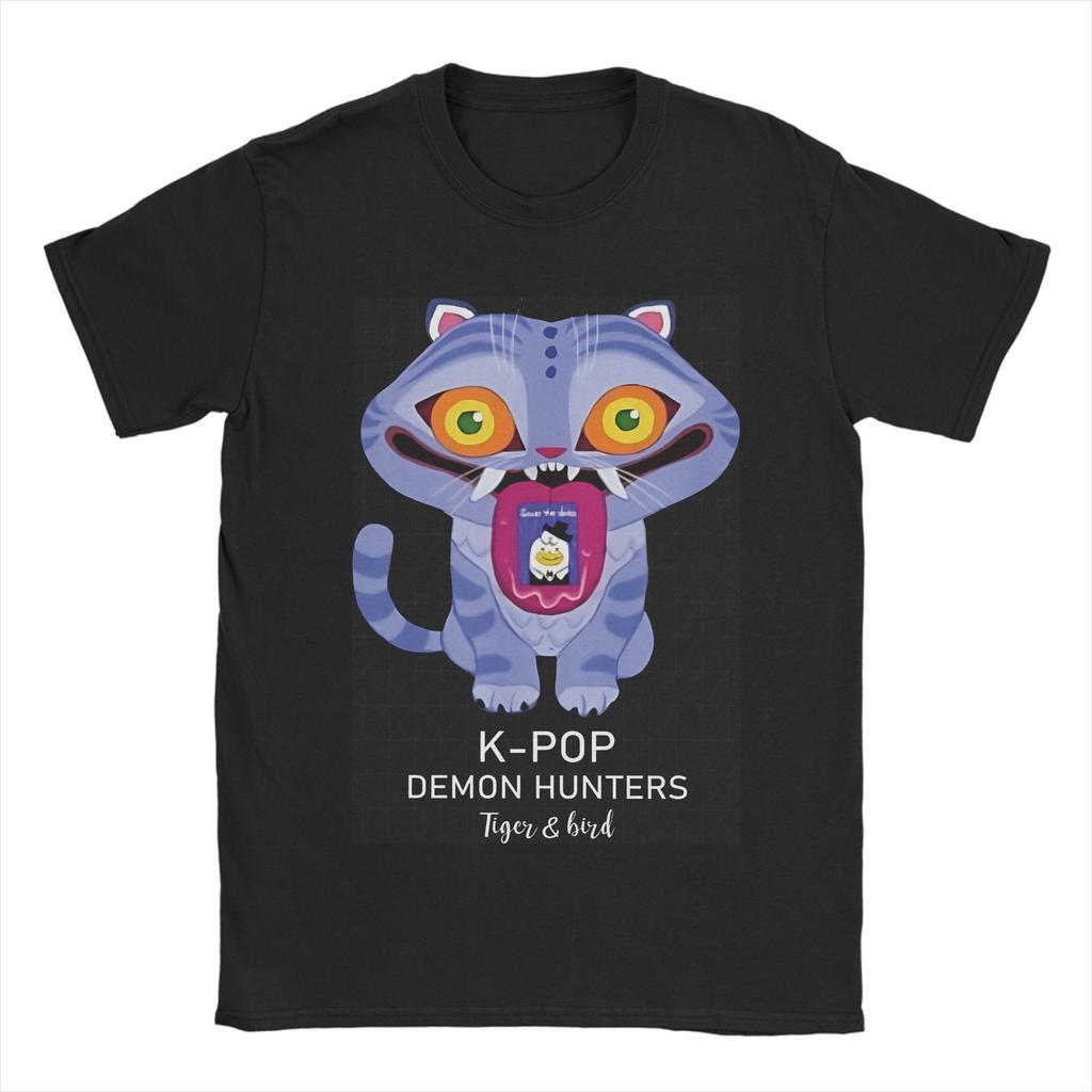 Men Women's T-Shirt K POP Demon Hunters T-Shirts Hippie Tiger and Bird Huntrix Summer Tee Shirt Streetwear Casual Cotton Tops