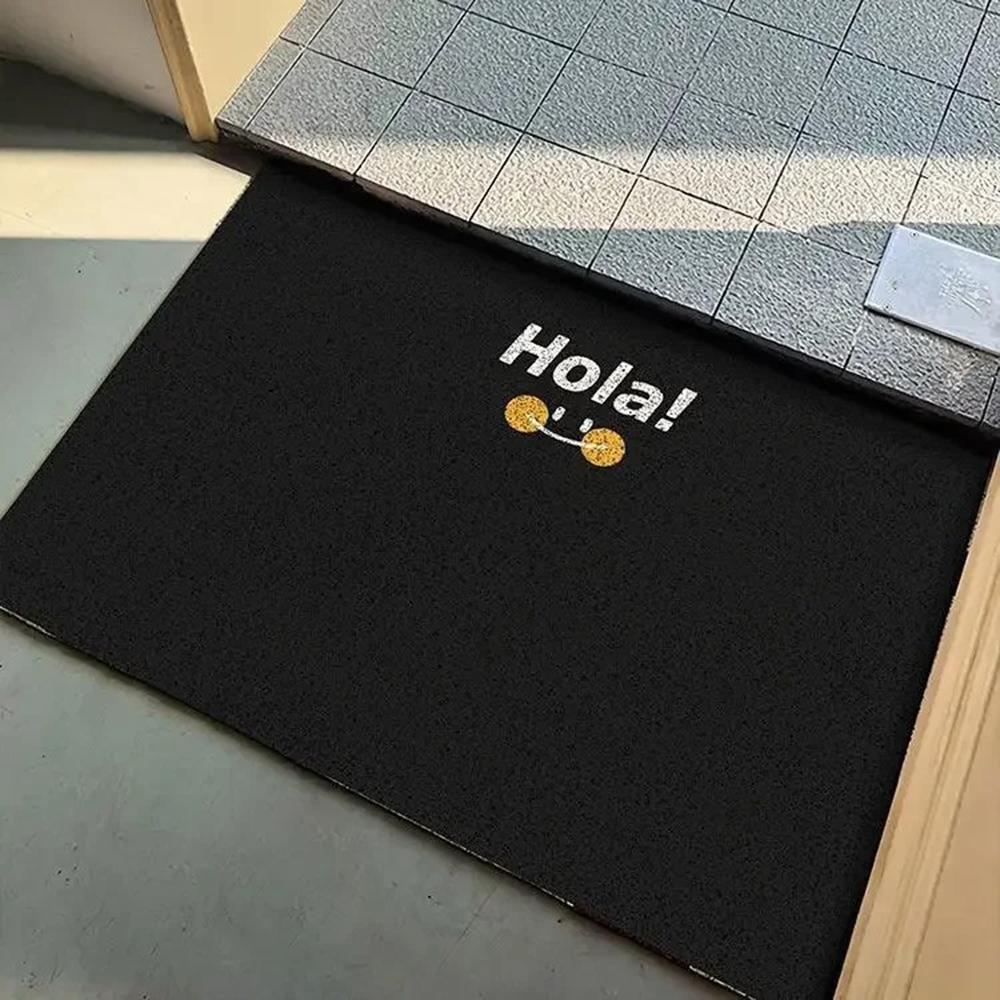 Simple Solid Color Welcome Rug Entry Door Mat Pvc Anti-slip Foot Mat Entrance Foyer Dust Removal Carpet Silk Ring Rugs Fussmatte