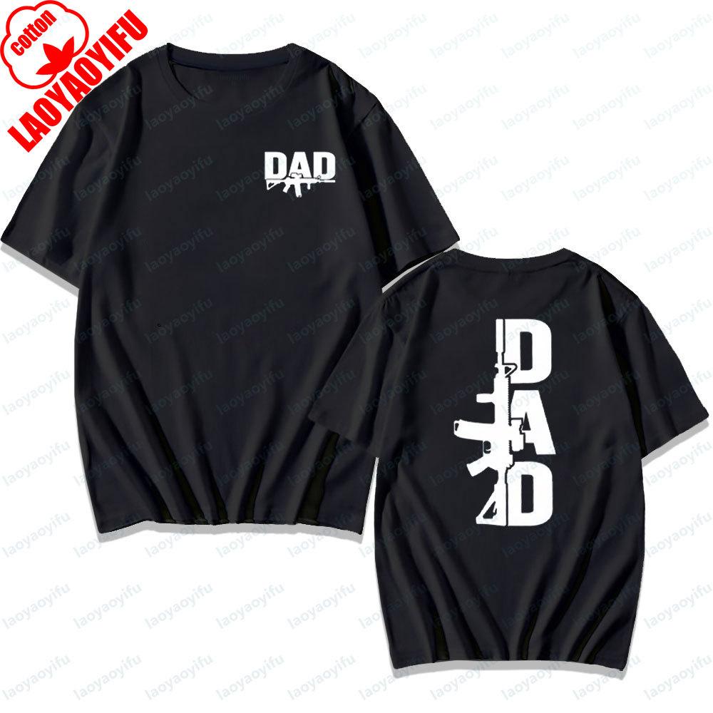 Army Dad TShirt Front Back Double Sided Print Shirt Gift of Clothing for The Father of A Veteran Soldier Daily Life Mens Tee