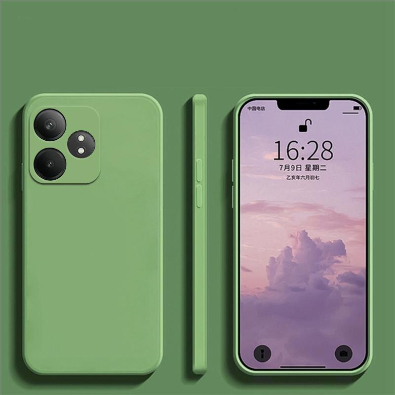 

Для Realme GT 6 Чехол Realme GT 6 Чехол Жидкий Силиконовый Простой TPU Противоударный Защитный Чехол Для Телефона Realme GT 6 T Чехол Realme GT 6T зелёный