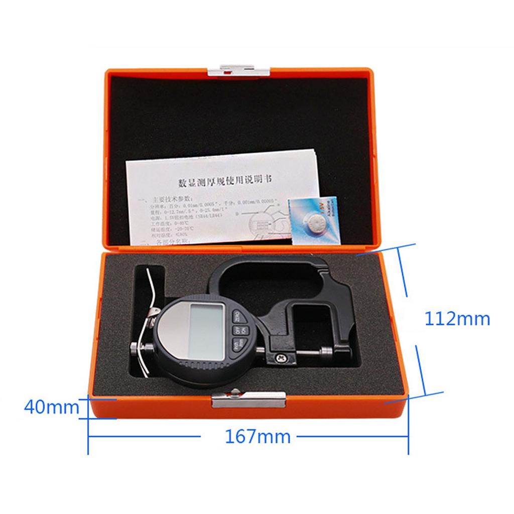 Buy 0.01mm/0.001mm Electronic Thickness Gauge 10mm Digital Micrometer