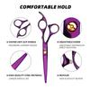 Stainless Steel Purple Hand-Shaped Thinning Scissors for Bangs and Straight Hair - Salon Stylist Special