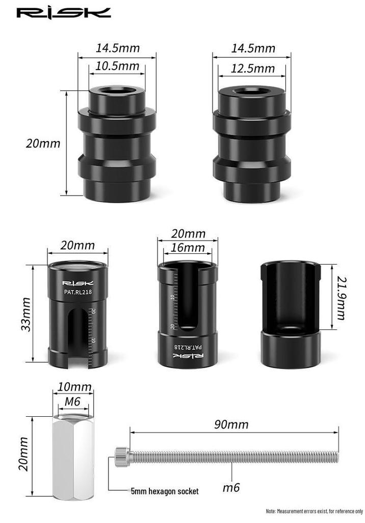 RISK Mountain Bike Rear Shock Absorber Shaft Bushing Tool for Installation and Removal