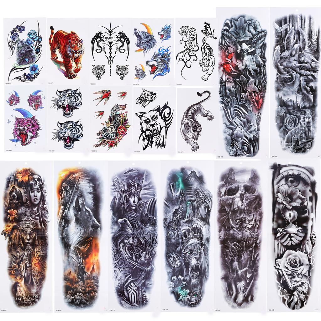 Arm Tattoo Sticker Men Women Waterproof Party Fashionable Exquisite Pattern Temporary Tattoo Sticker Set