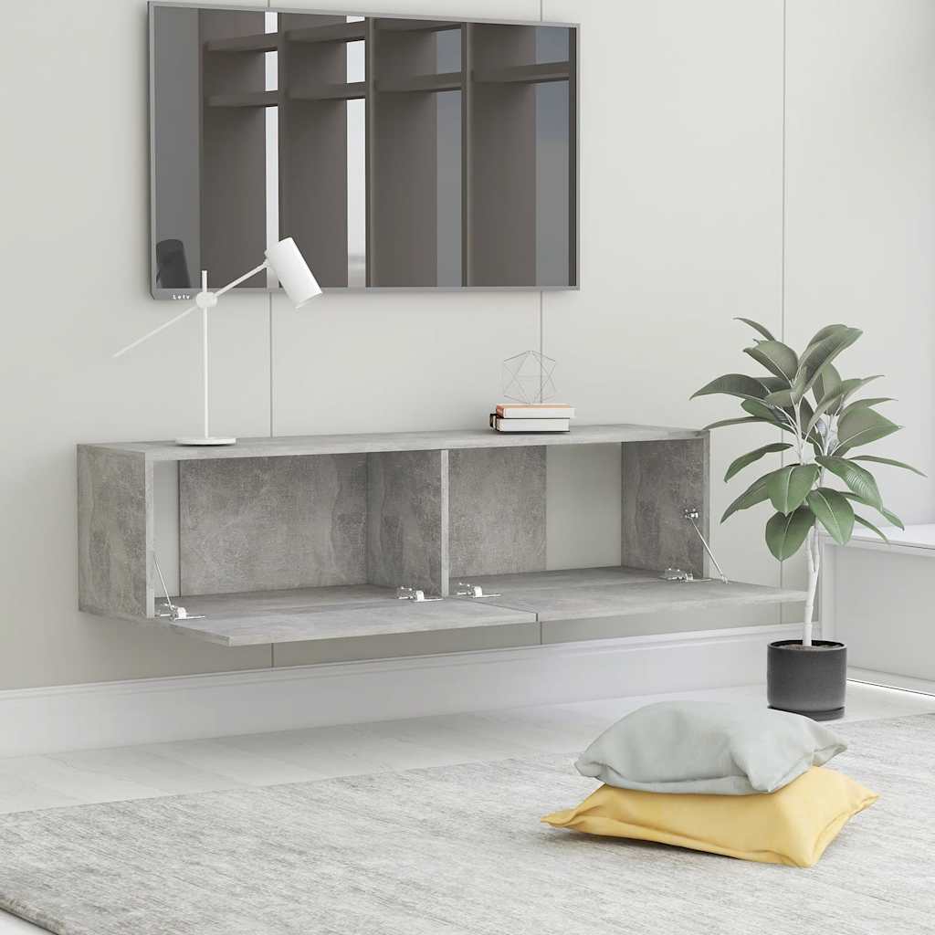 vidaXL TV-Schrank Betongrau 120x30x30 cm Holzwerkstoff