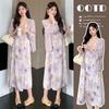 Spring/Summer 2026 Maternity Set: Gentle Purple Floral Strappy Dress with Shirt Cardigan