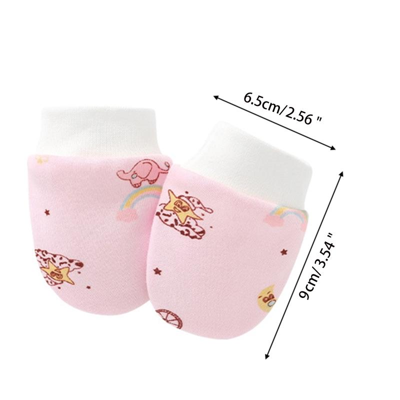 Solid Color No Scratch Mitts Baby Anti Scratching Soft Cotton Gloves Newborn for Protection Face Scratch Hands Gloves