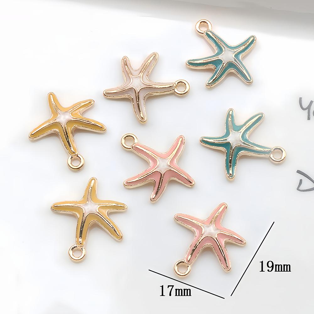 10pcs Zinc Alloy Starfish Charms Shell Pendant Necklace Bracelet Earrings Accessories for DIY Charming Jewelry Findings Making