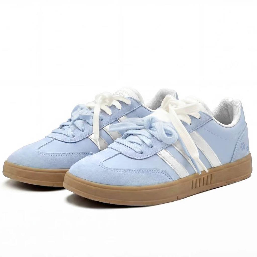 Adidas GRADAS Cloud Leather Coverage Slip Resistant Low top Vintage Basketball Shoes Unisex Blue White IE9044 (Team858-)
