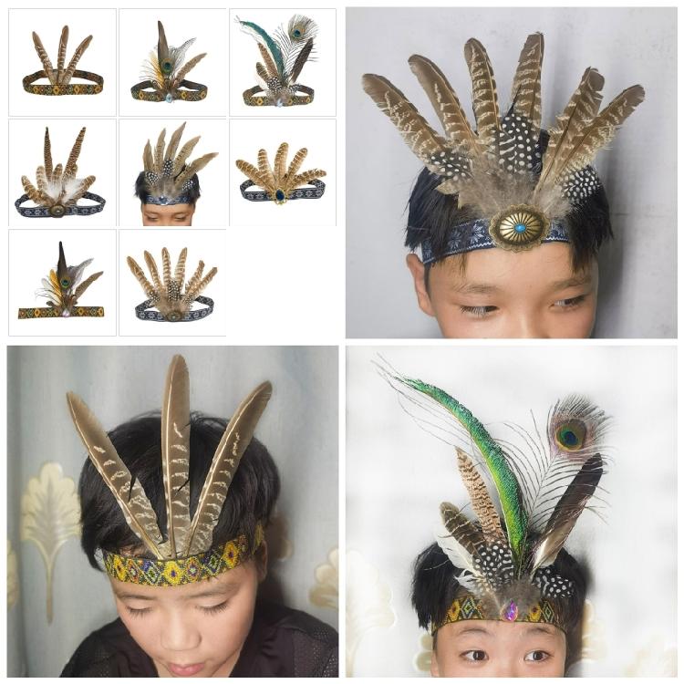 Elegant Feather Headband Cosplay Costume Ethnic Hairband For Adult Children Stage Props Accessories and Themed Parties
