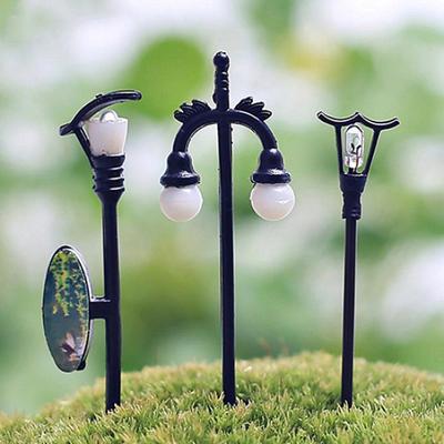 5 Adet Bahçe Süsleme Peri Dollhouse Dekor Minyatür Sokak Lambası Zanaat Bitki Pot