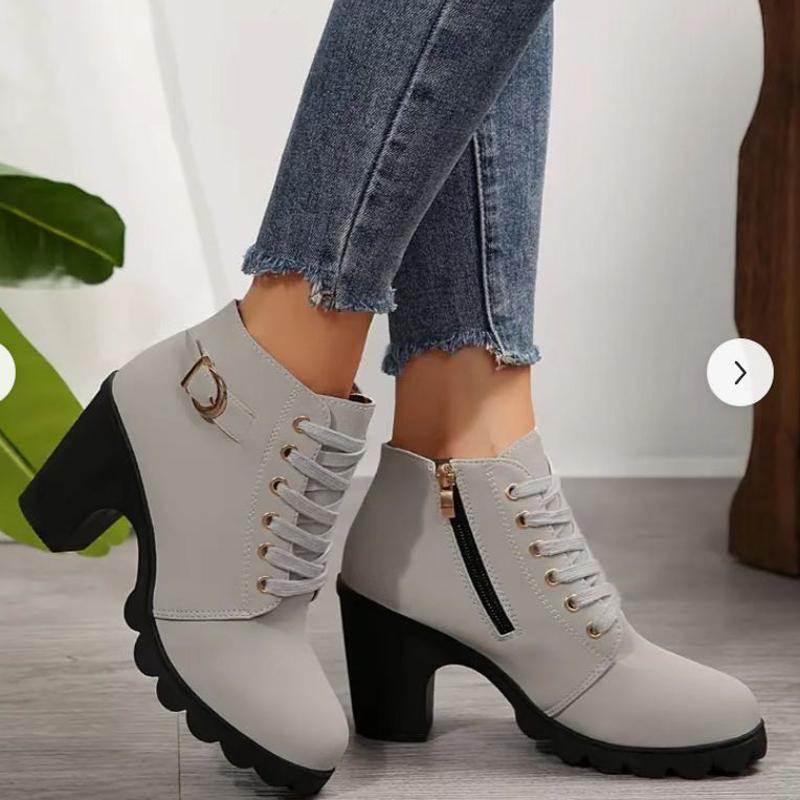 Women Boots Winter Boots Thick-heeled Shoes Ankle Boots Non-slip Martin Shoes Women Winter Boots Shoes Plus Size 35-42