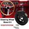 RULLINE 0.5" Steering Wheel Hub Adapter Conversion Spacer 6 Hole to 3 Hole Steering Wheel Adapter Boss Kit Black