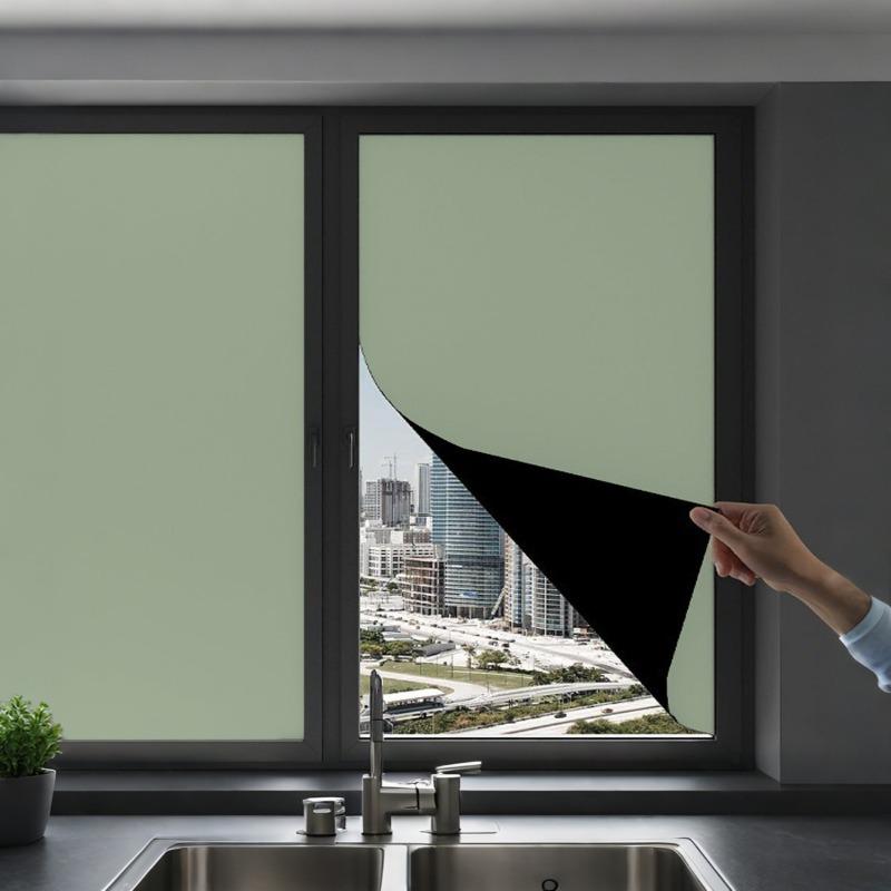 1PC Portable Blackout Curtains for Bedroom, Easy Install No Drill Blackout Shades&Blinds for Indoor Windows Self Adhesive Tapes