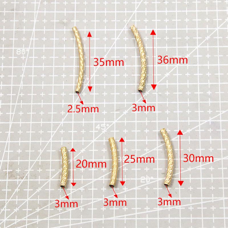 18K Gold Plated Stainless Steel Embossed Colorfast Faceted Tube Beads for DIY Jewelry