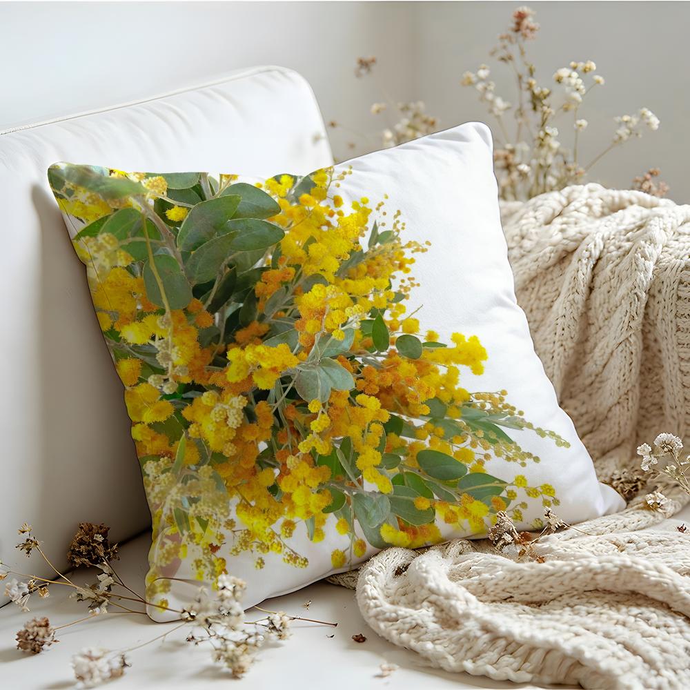 Cushion Cover Linen SkinFriendly Soft Decorative Case For Sofa Home Decor Fashion Acacia Pillow Cover