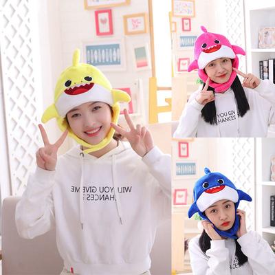 Cute Short Plush Shark Shaped Headgear Photo Props Costume Hat