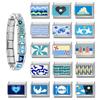 New Blue Sea Fishtail Dolphin Turtle Blueberry Music Tape Italian Charm Link Fit 9mm Stainless Steel Bracelet DIY Making Gift