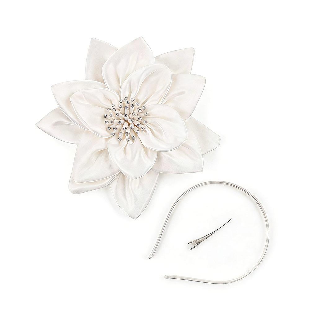Fashion Exaggerated Flowers Fascinator Rose Flowers Bridal Makeup Prom Headwear Hair Band