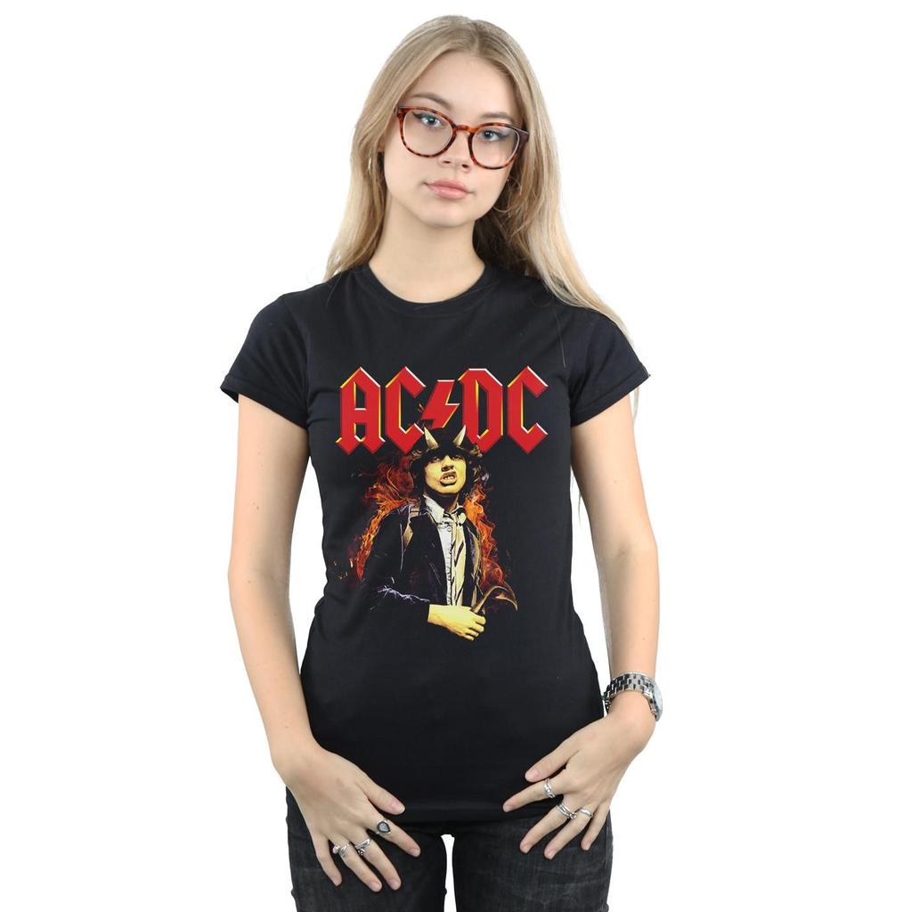 AC/DC Womens/Ladies Angus Highway To Hell Cotton T-Shirt