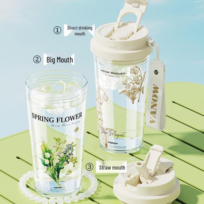 Vanow 2025 Glass Straw Tumbler