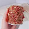 0.5M 1M 2M Pink Round Crystal Glass Beaded Bracelet Necklace Copper Chains Clothing Supplies for Jewelry Making DIY Materials