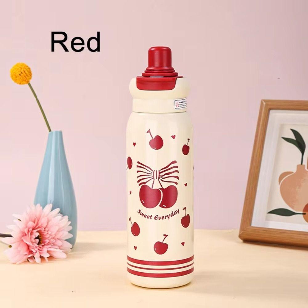 Small Mouth Cartoon Vacuum Cup Drinking Kettle Coffee Thermos Mug  New Year Gift