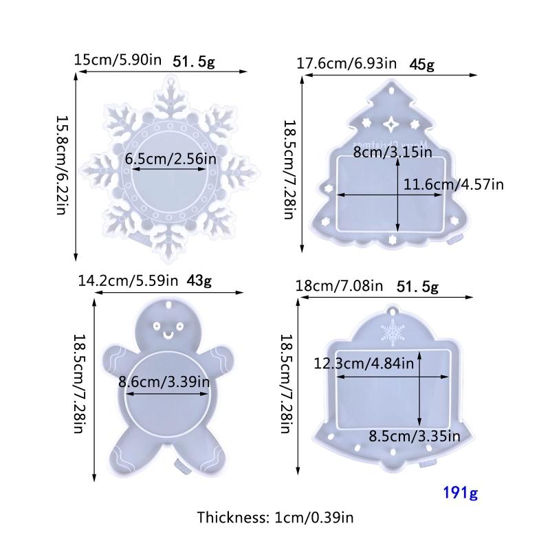 Snowflake Photo Frame Drop Glue Mold Diy Christmas Decor Snowflake Photo Frame Pendant Desktop Ornament Silicone Mold