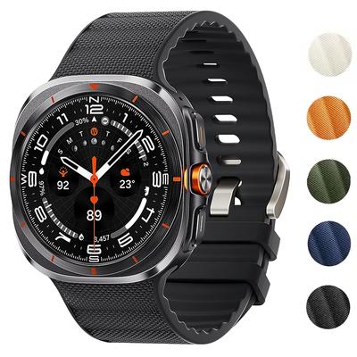 Official Silicone+Nylon Band For Samsung Galaxy Watch Ultra Strap 47mm Functional Sport Belt Bracelet Galaxy Watch 7 Ultra 47 Mm