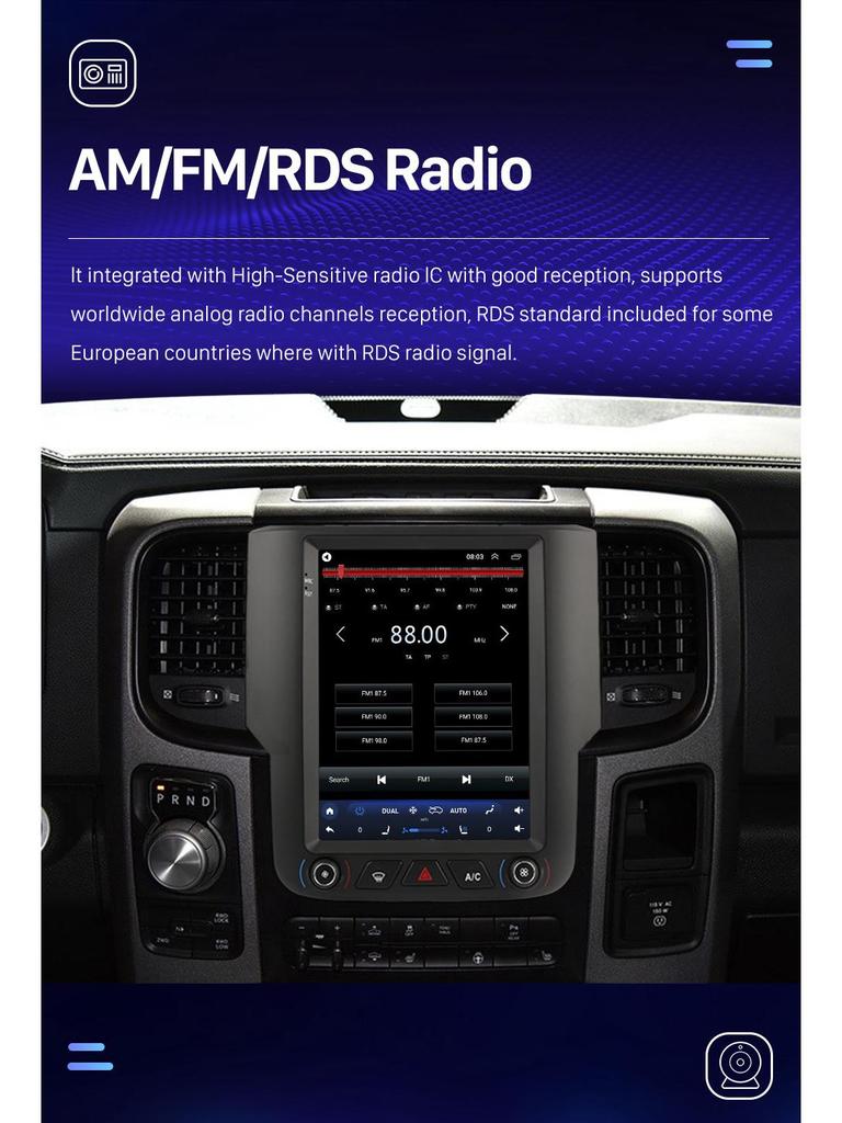 2013-2018 Dodge Ram Android GPS Navigation with WIFI & Wireless Carplay Integration