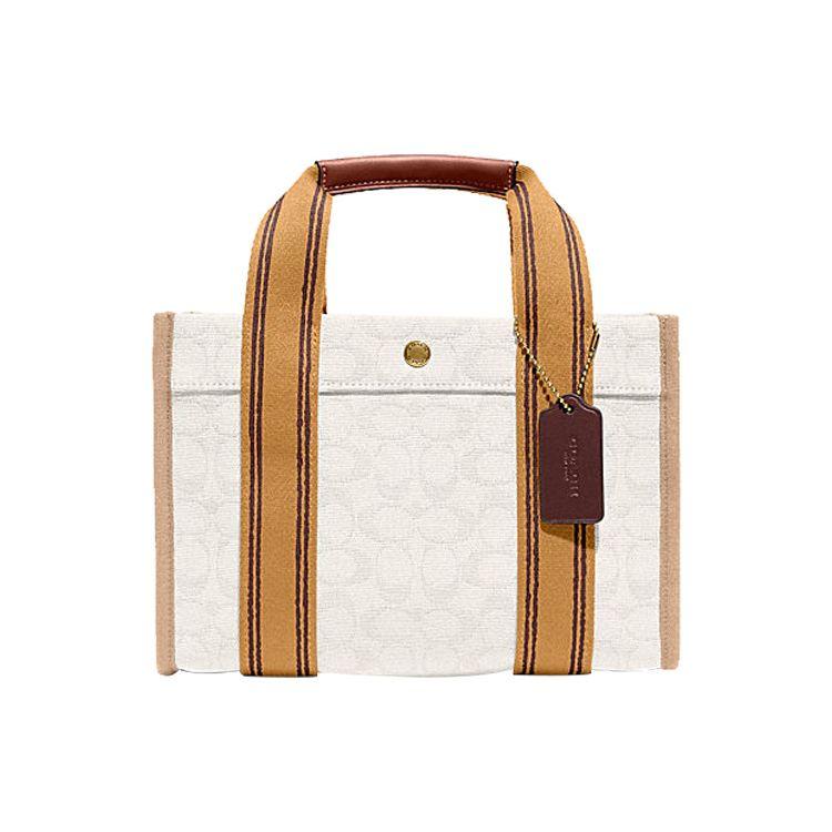

Coach Spin Classic Monogram Jacquard Fabric With Smooth Interior Multi-Functional Pocket Leather Shoulder Tote Crossbody Bag Large C8635-B4NP Basic Set (Bag+Dust Bag)