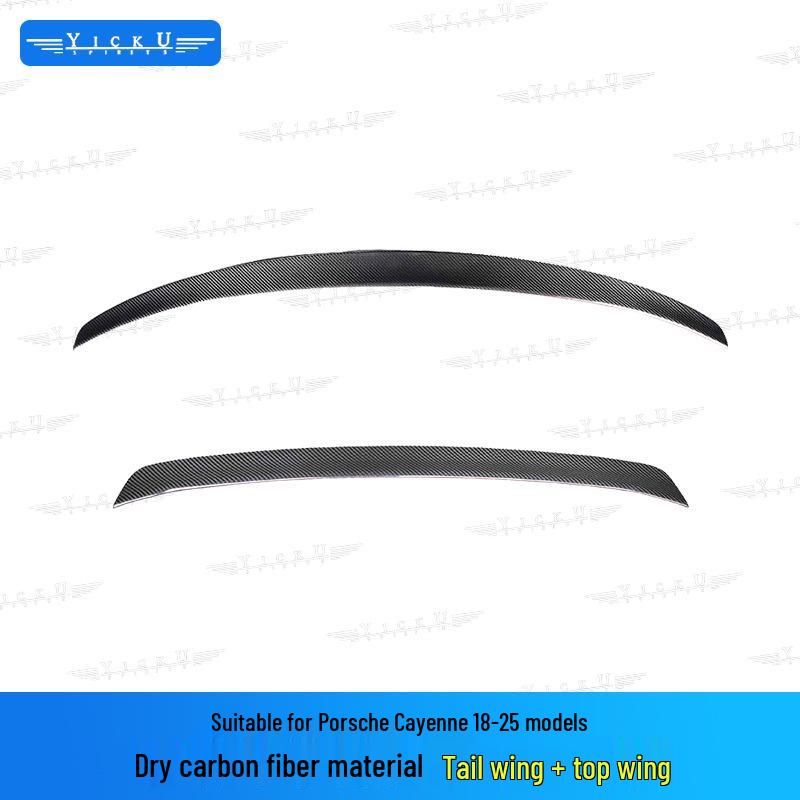 Carbon Fiber Rear Diffuser & Roof Spoiler for Porsche Cayenne (2018-2025) - Techart Style