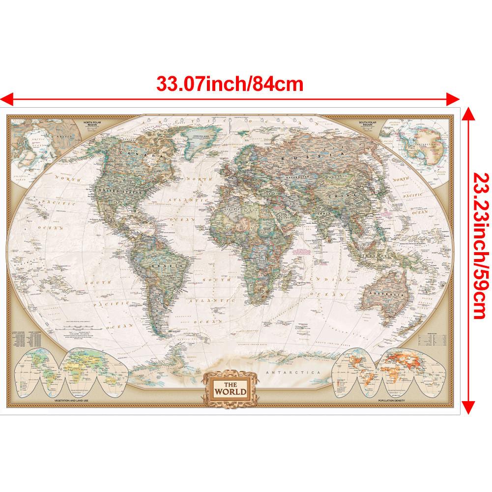 

Карта мира - страны с городами, большие постеры, настенные принты, домашний офис, художественный декор, подвесная картина без рамы, дорожные принадлежности A1-84*59cm