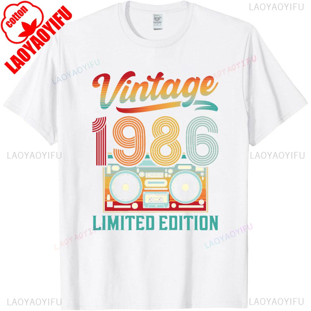 Vintage Made in 1986 40th Birthday 40 Years Old TShirts Summer Graphic Cotton Streetwear ShortSleeve Gifts Tee Men Tops