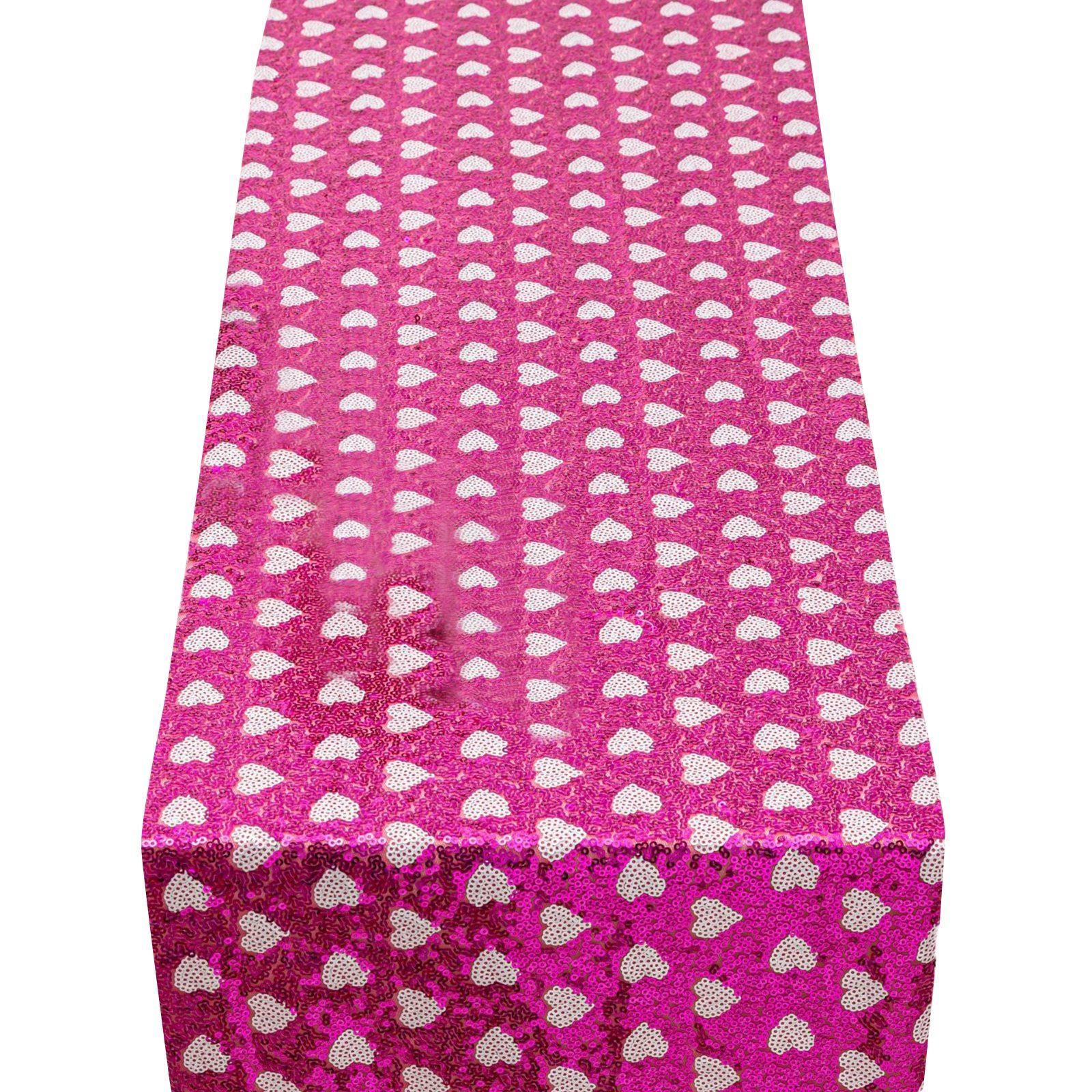 Valentine s Day Love Heart Sequin Table Runner Glitter Party Table Runner For Wedding Centerpiece Home Romantics Candlelight Dinner Birthday Party S