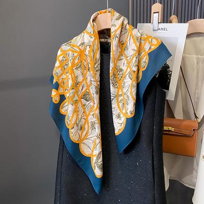 New Line Scarf Scarf Scarf High-end Literary and Age-reducing Imitation Wool Exterior Shawl Double-sided Printing for Women