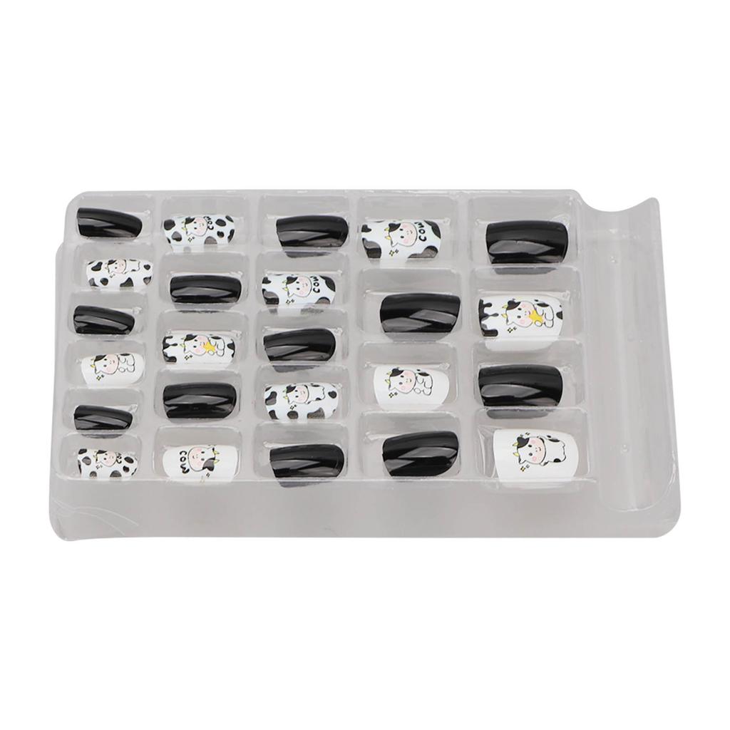 24Pcs Kids Self Adhesive Fake Nails Safe Gentle Interesting Stylish DIY Kids Full Cover Press On