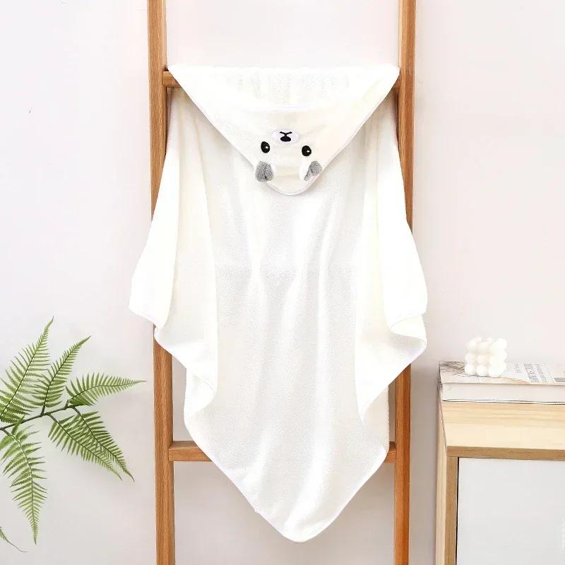 

Hot Soft Bath Towel for Baby Absorbent Towel Newborn Swaddle Wrap Baby Blankets for Girls Boys Thick Hooded Bath Towel Cloak lj 80x80cm білий