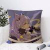 Genshin Impact Keqing Cushion Cover Eco Linen Pillow Case DoubleSided Print Breathable Durable Zipper Home Decor Gift